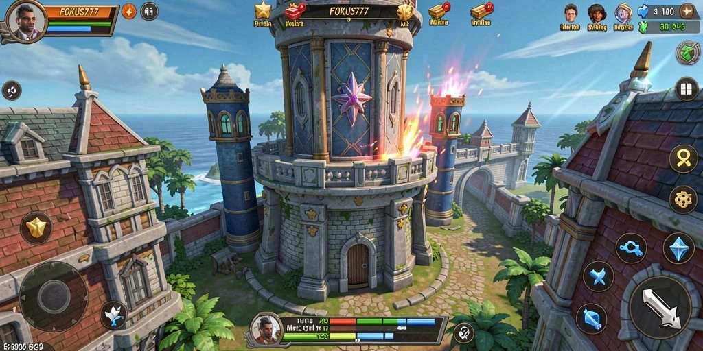 Gameplay menara pertahanan yang seru dan menantang.