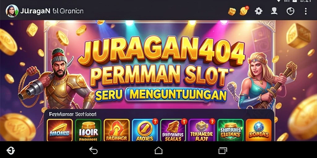 Tampilan gameplay slot JURAGAN404 yang mengasyikkan dan penuh warna.