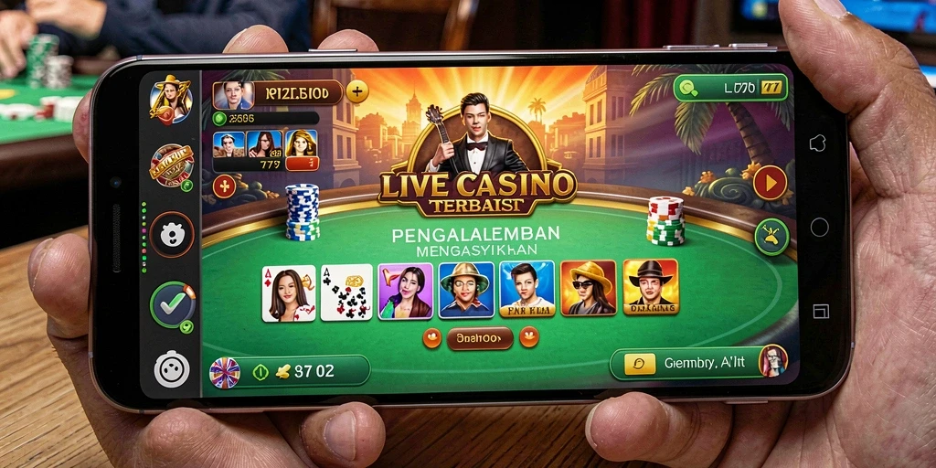 Screenshot utama L777 menunjukkan dealer langsung dalam aksi dengan permainan yang menarik.