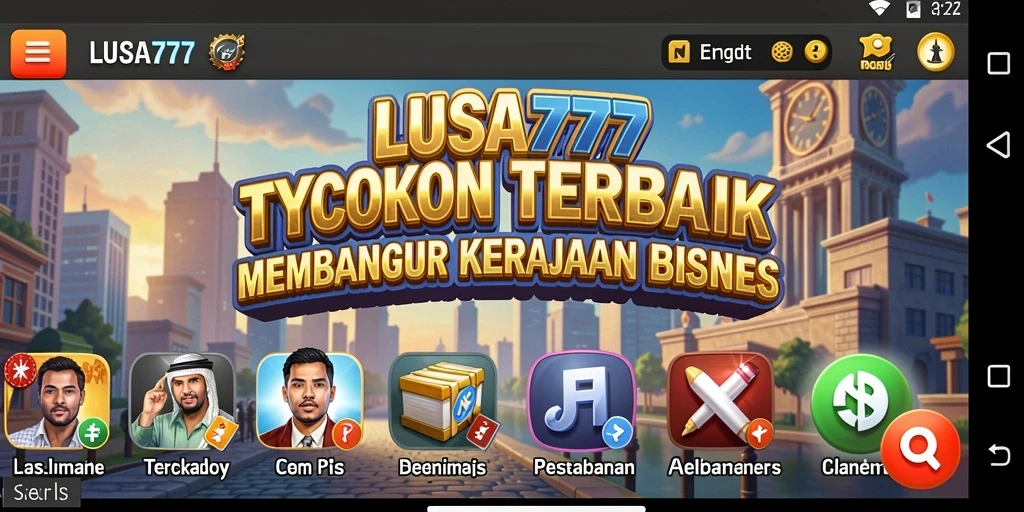 Screenshot menunjukkan gameplay LUSA777 yang menampilkan pengelolaan bisnis.
