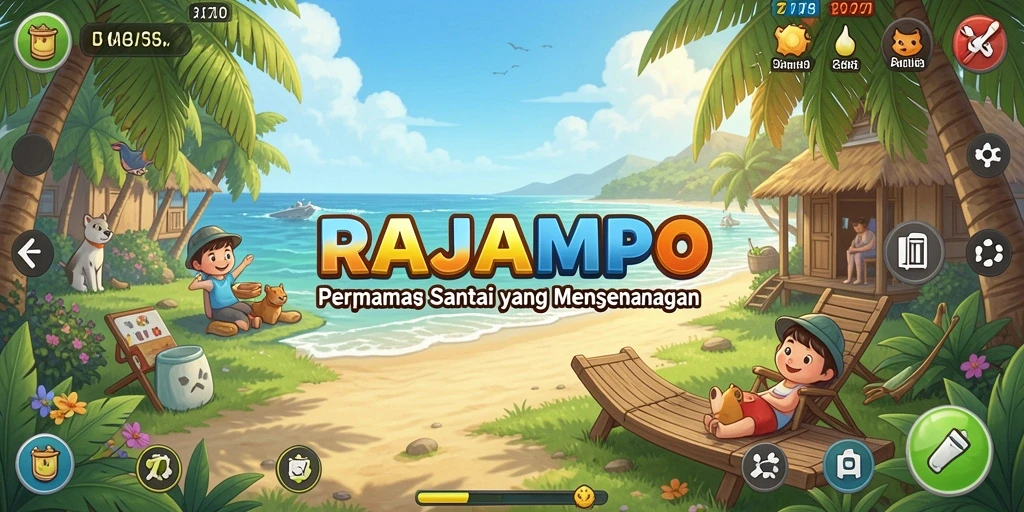 Tampilan gameplay menarik dari RAJAMPO yang santai.