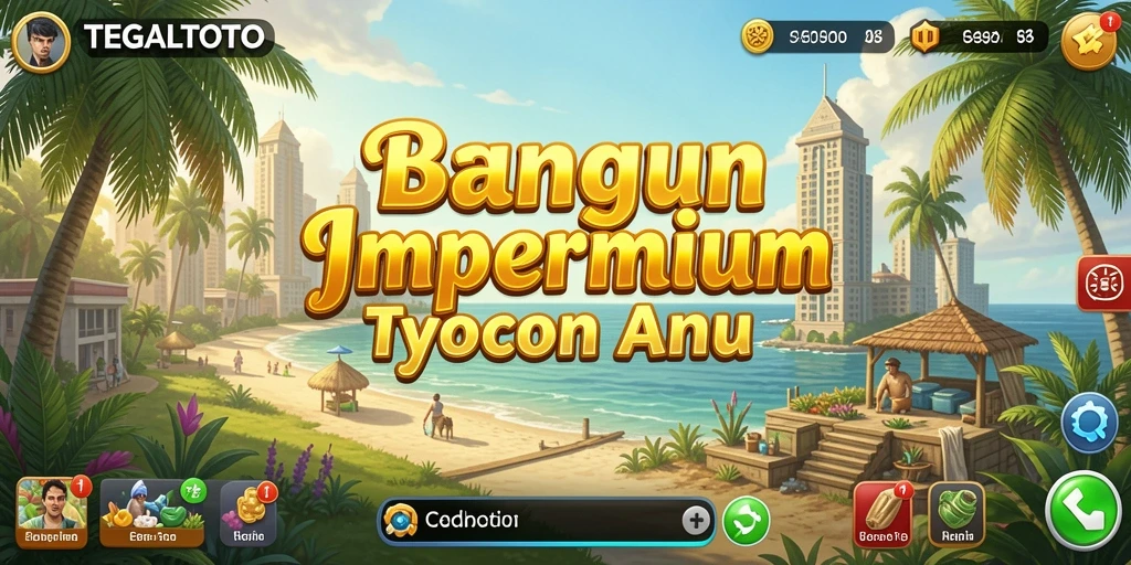 Tampilan gameplay TEGALTOTO yang seru dan interaktif dalam membangun bisnis Tycoon.