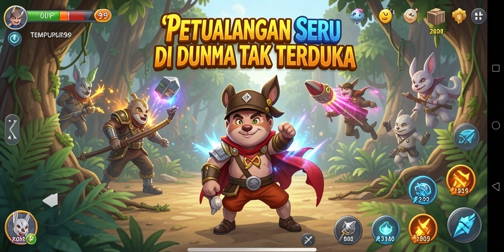 Screenshot TEMPUR99 menampilkan aksi fantastis dalam dunia petualangan.