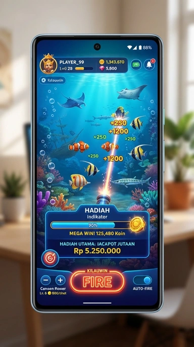 Tampilan antarmuka aplikasi kilauwin yang sederhana dan menarik.